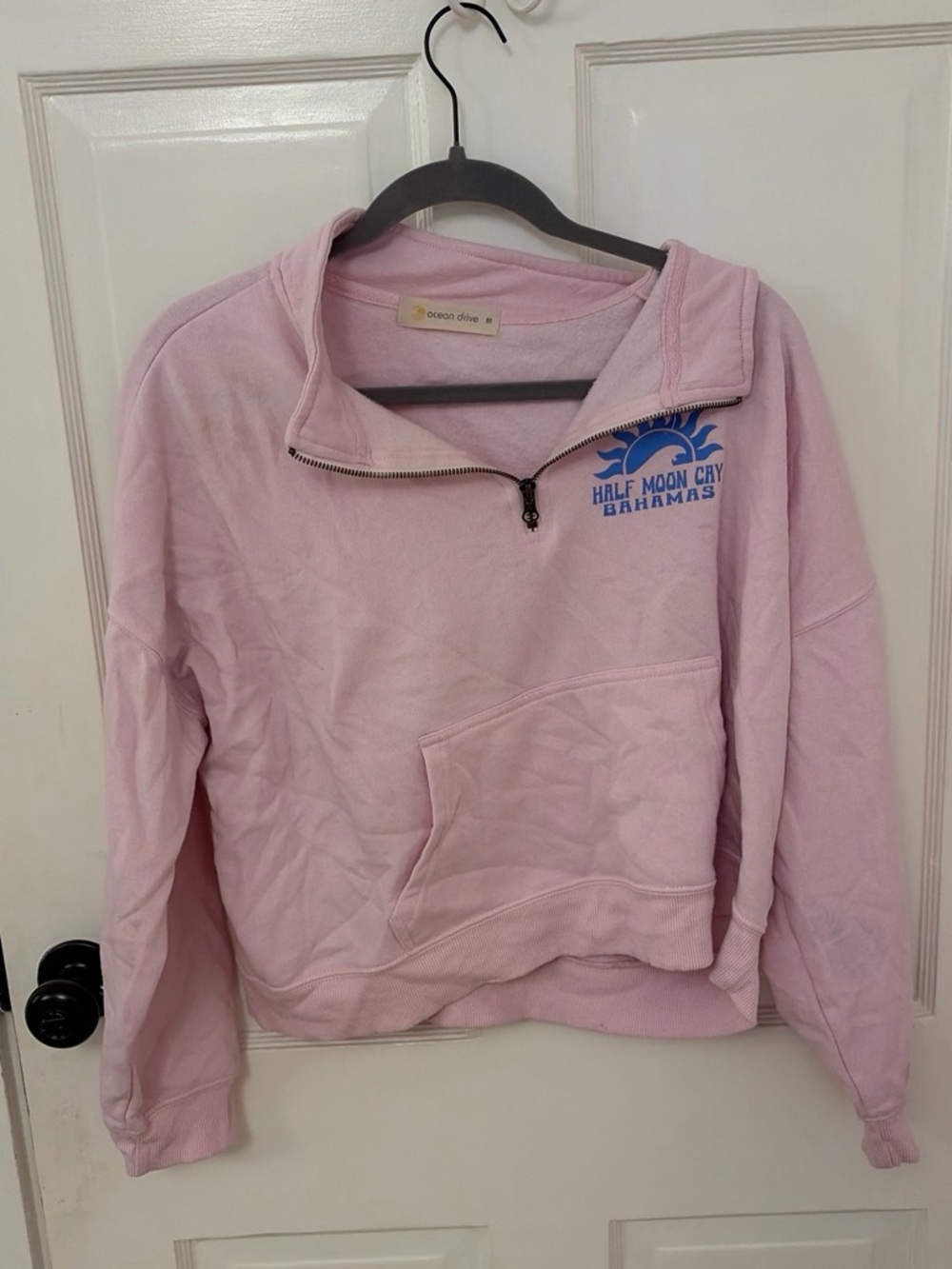 Ocean Drive Pink Half Moon Cay Bahamas Pullover Sweatshirt